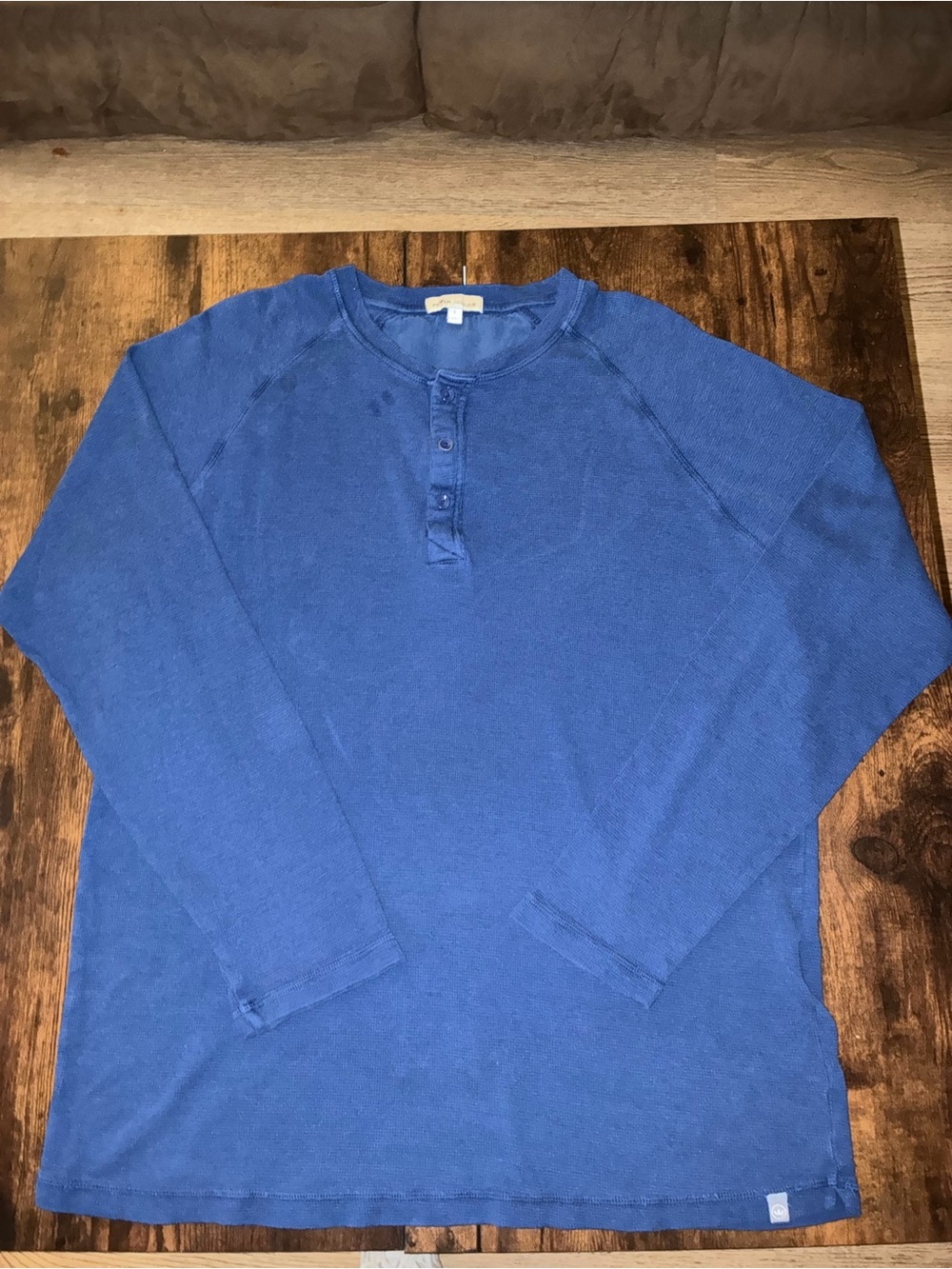 Peter Millar Blue Long-Sleeve Henley Shirt